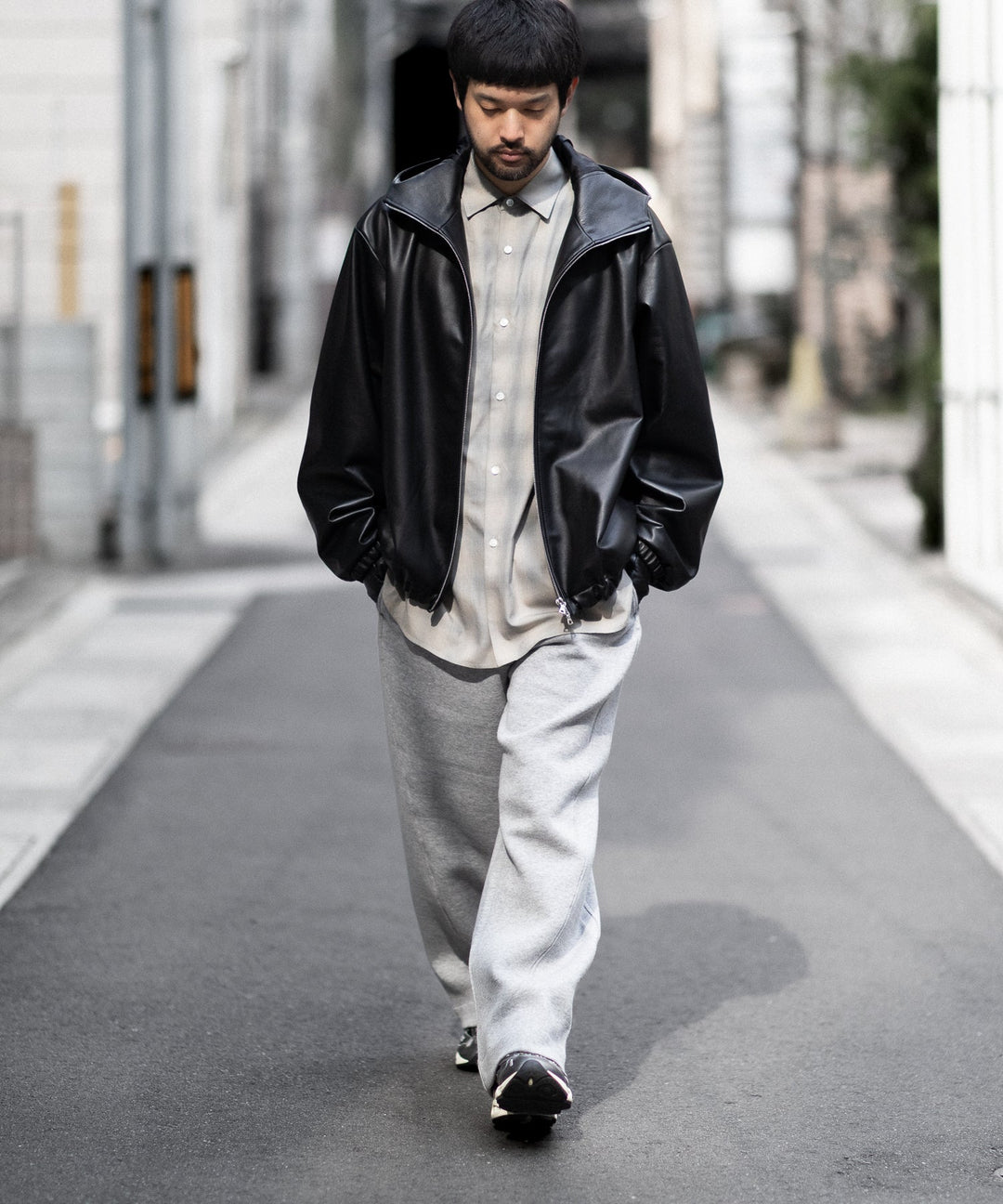ssstein | LEATHER HOODED SHORT JACKET