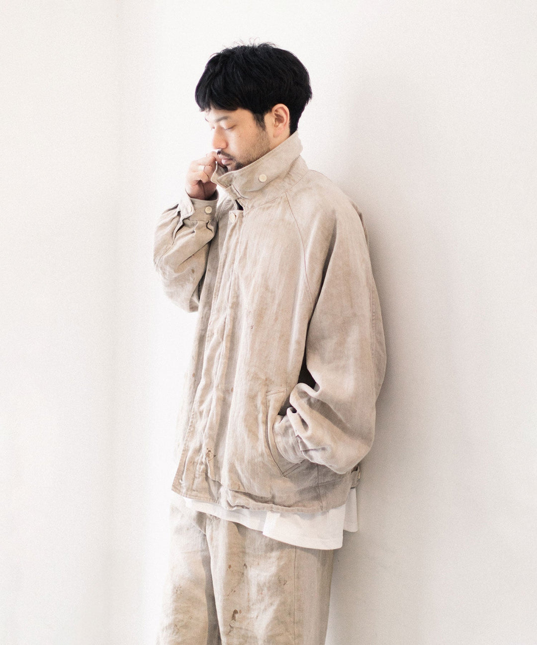 ssstein | HEAVY LINEN HERRINGBONE