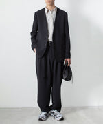 画像をギャラリービューアに読み込む, ATTACHMENT アタッチメントのPE STRETCH DOUBLE CLOTH BELTED WIDE TAPERED TROUSERS - BLACKの公式通販サイトsession福岡セレクトショップ
