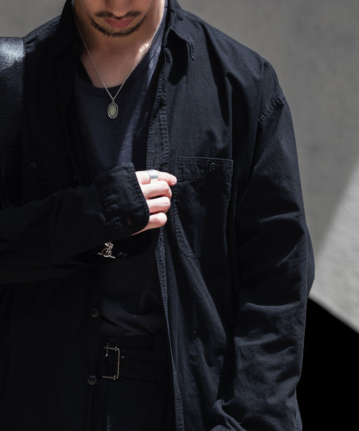 INTÉRI インテリムのBLACK SURFAR GARMENT DYE HYPER BIG MIL WORK SHIRT TYPE2のBLACK公式通販サイトsession福岡セレクトショップ