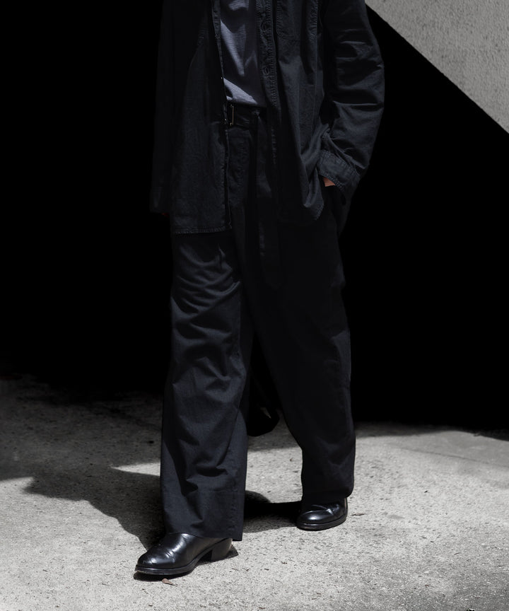 INTÉRIM インテリムのBLACK SURFAR GARMENT DYE BELTED FRENCH ARMY MIL BAGGY TROUSERのBLACK公式通販サイトsession福岡セレクトショップ