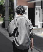 画像をギャラリービューアに読み込む, INTÉRIM - インテリムのWOOL END-ON-END SUITING DEADSTOCK FABRIC SKIPPER SHIRTのBLACK公式通販サイトsession福岡セレクトショップ
