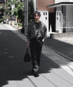 画像をギャラリービューアに読み込む, INTÉRIM - インテリムのWOOL END-ON-END SUITING DEADSTOCK FABRIC SKIPPER SHIRTのBLACK公式通販サイトsession福岡セレクトショップ
