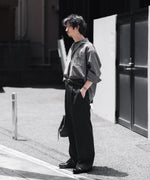 画像をギャラリービューアに読み込む, INTÉRIM - インテリムのWOOL END-ON-END SUITING DEADSTOCK FABRIC SKIPPER SHIRTのBLACK公式通販サイトsession福岡セレクトショップ
