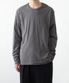【 ATTACHMENT 】80/2 PIMA CO JERSEY SLIM FIT LAYERED L/S TEE - D.GRAY