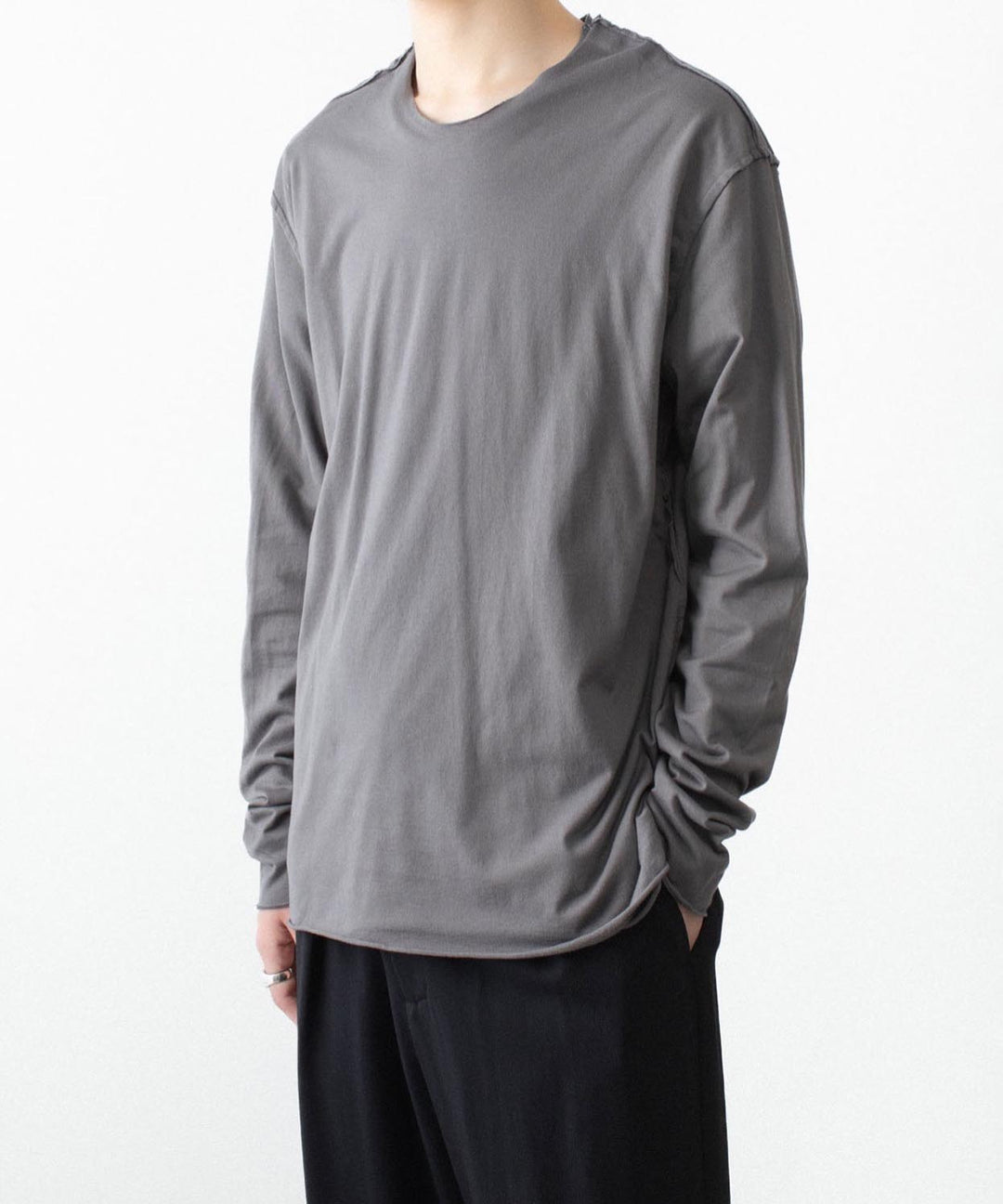 ATTACHMENT アタッチメントの80/2 PIMA CO JERSEY SLIM FIT LAYERED L/S TEE - D.GRAYの公式通販サイトsession福岡セレクトショップ