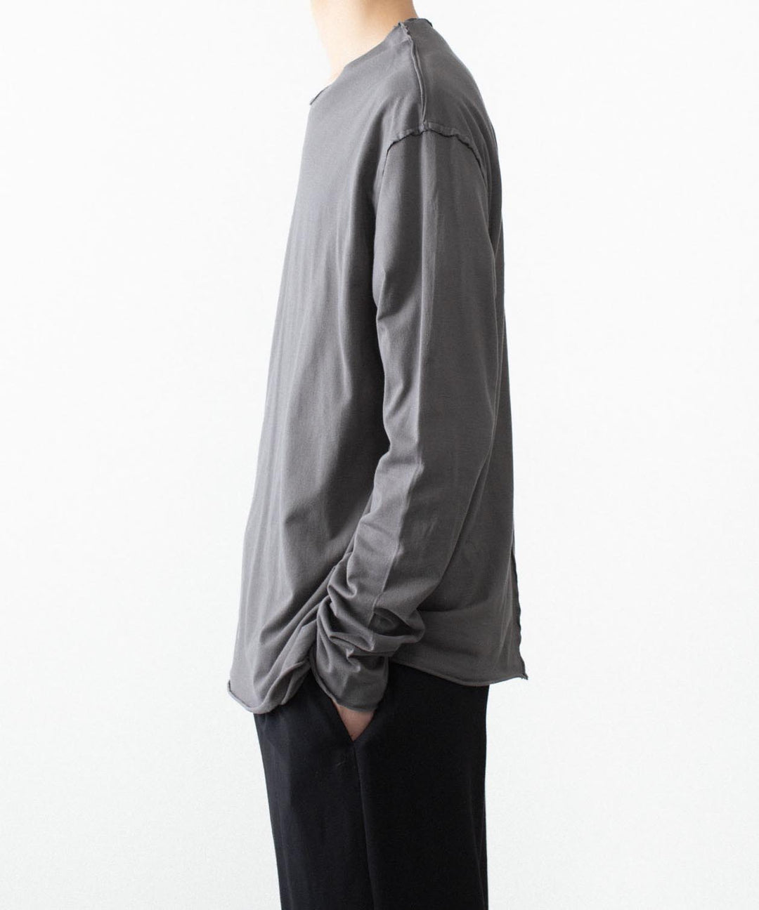ATTACHMENT アタッチメントの80/2 PIMA CO JERSEY SLIM FIT LAYERED L/S TEE - D.GRAYの公式通販サイトsession福岡セレクトショップ