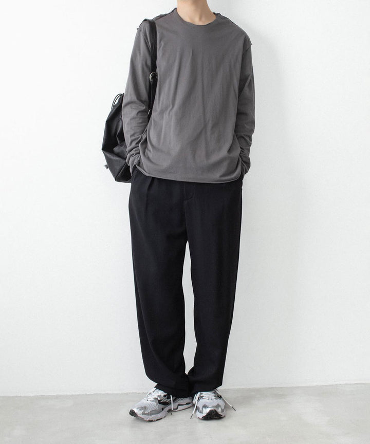ATTACHMENT アタッチメントの80/2 PIMA CO JERSEY SLIM FIT LAYERED L/S TEE - D.GRAYの公式通販サイトsession福岡セレクトショップ
