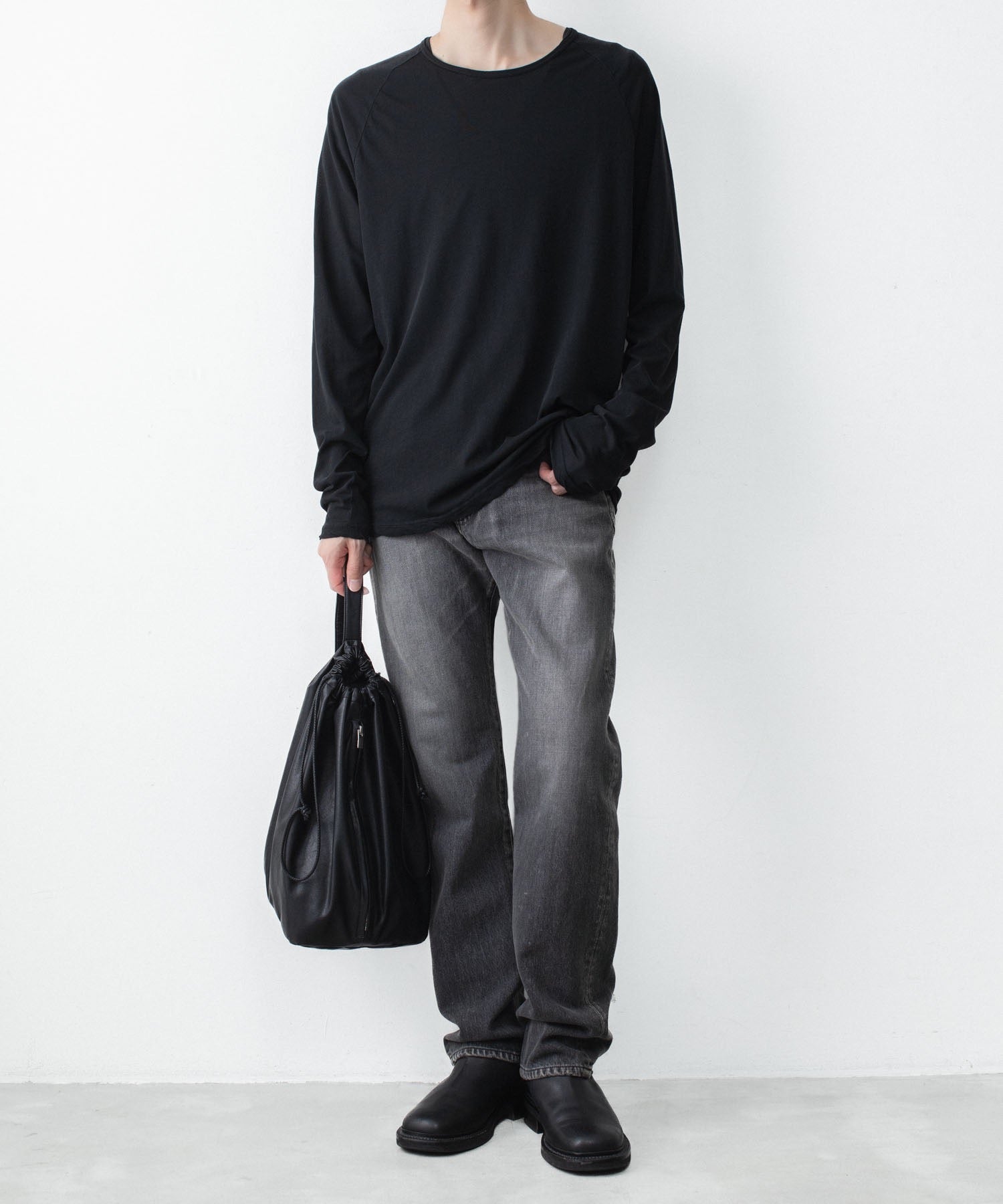 ATTACHMENT /アタッチメント】13OZ DENIM STRAIGHT JEANS - BLACK