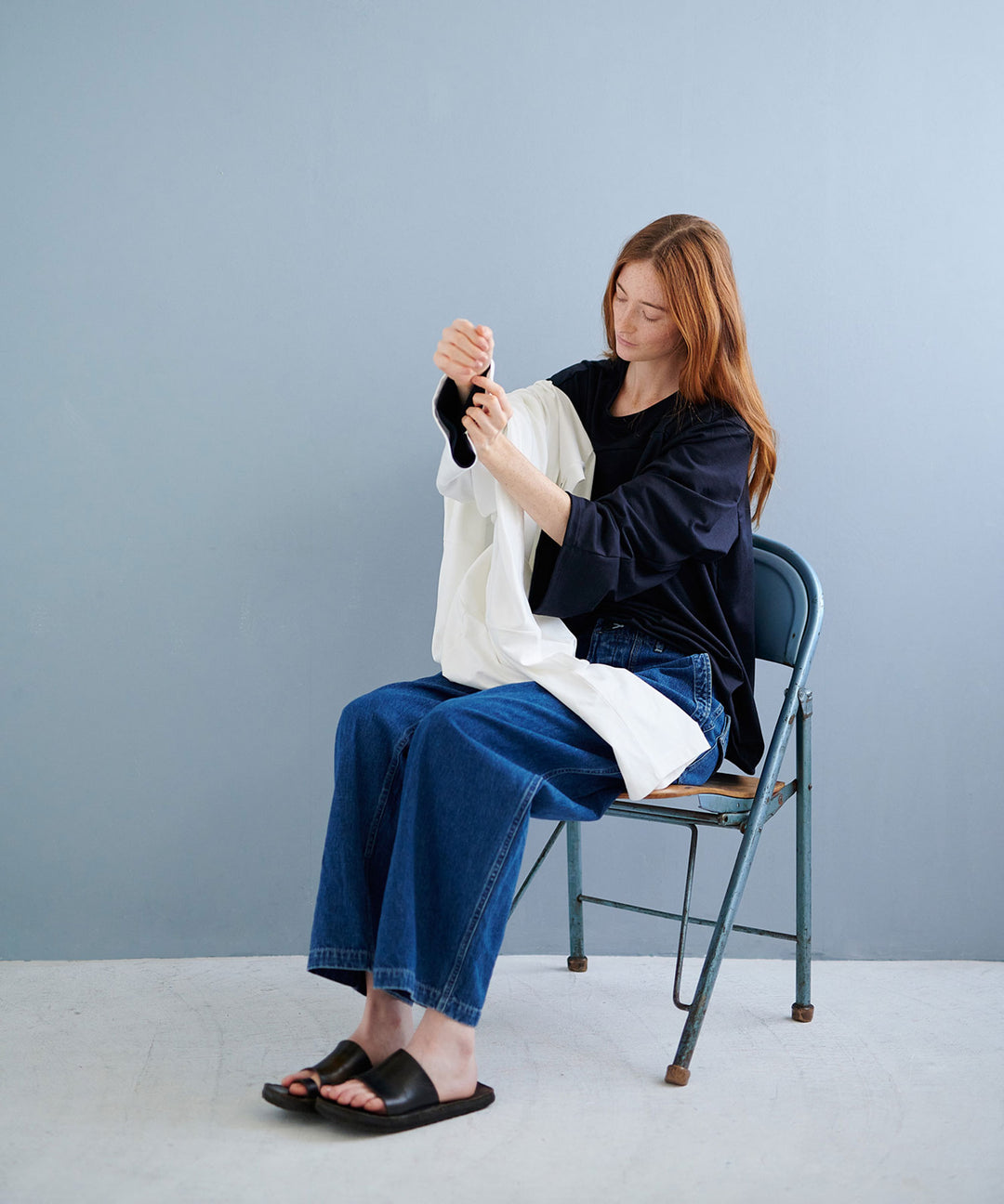 INTÉRIM インテリムの HYPER BIG EXTRA FINE MERINO WOOL JERSEY FOOTBALL L/S TEEのD.NAVY公式通販サイトsession福岡セレクトショップ