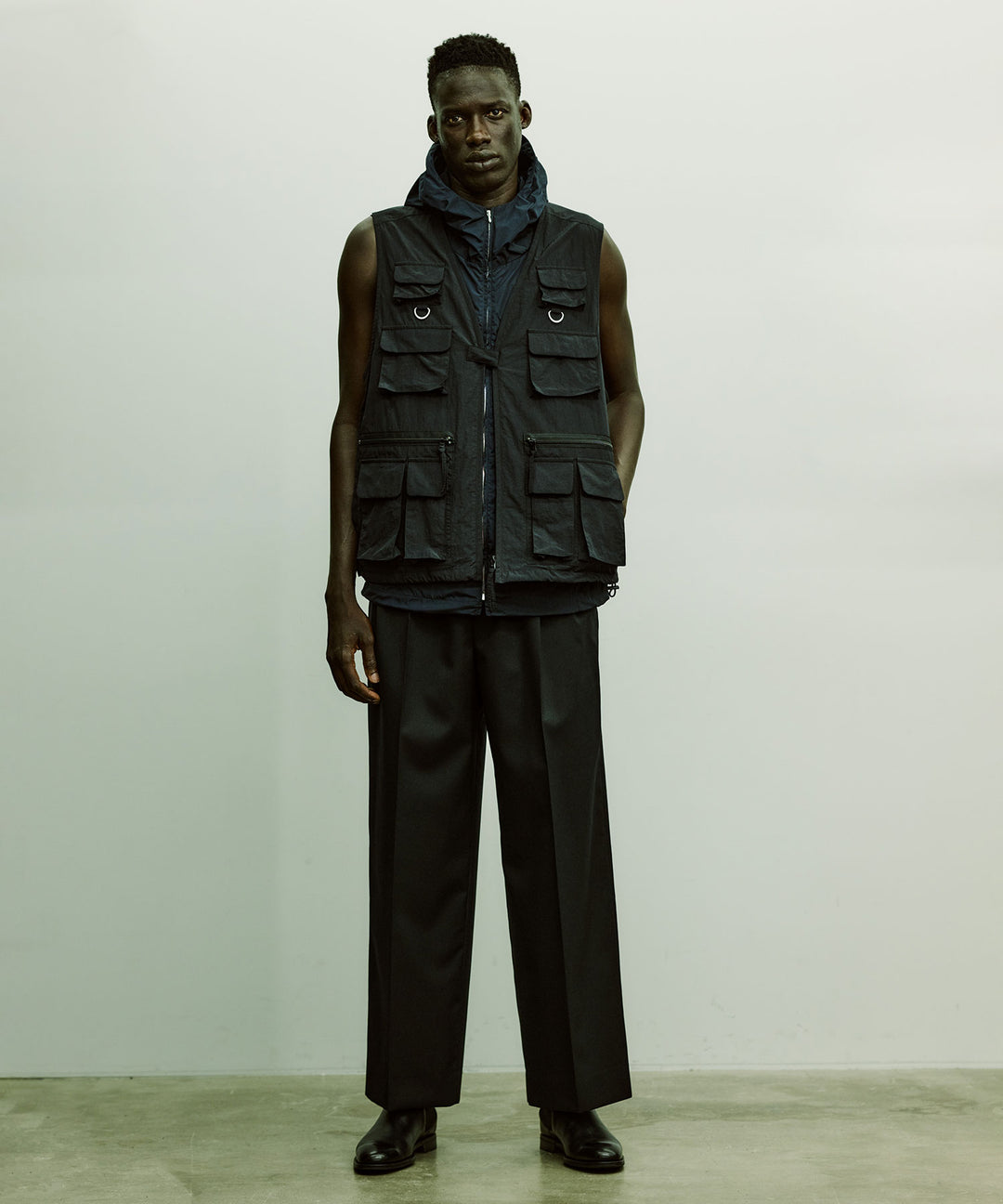 【stein】ssstein シュタインのNYLON TAFTA HOODED VESTのDARK NAVY　 公式通販サイトsession福岡セレクトショップ
