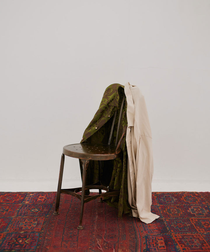 INTÉRIM(インテリム)のHYPER BIG LINEN SILK JACQUARD POCKETLESS DRESS WESTERN SHIRT - CHIVE JQ公式通販サイトsession福岡セレクトショップ