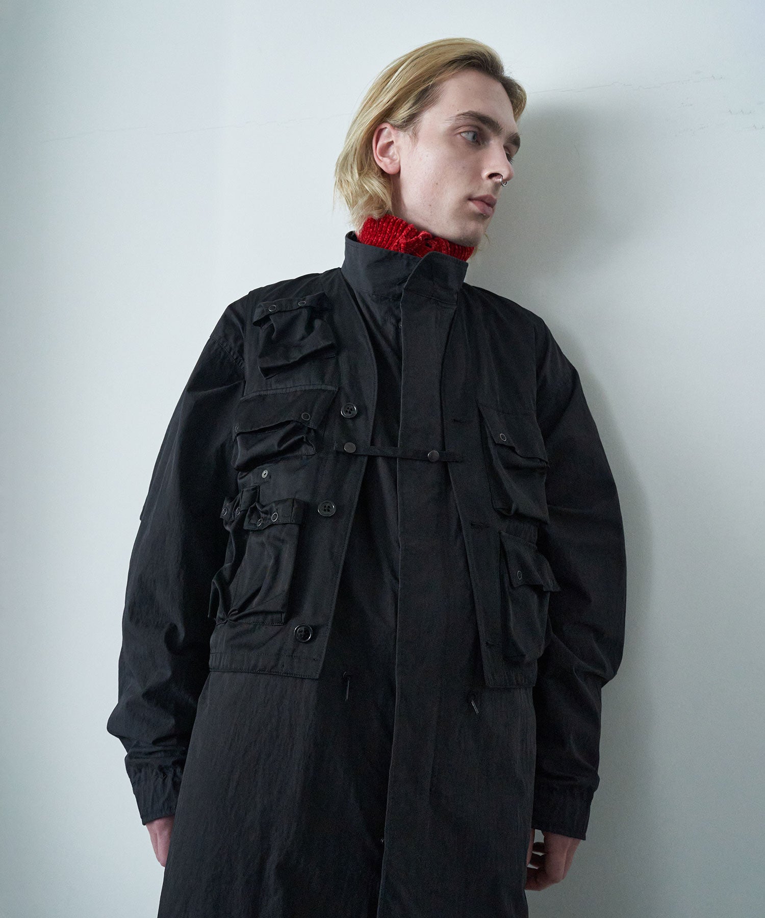 【ANTHEM A】MILITARY MULTI WAY OVER COAT - BLACK