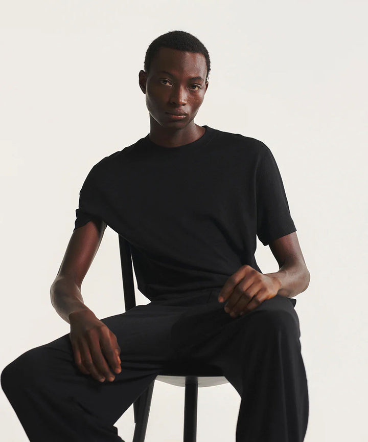 WWW - WRAPINKNOT wool wearのWIDE TAPERED PANTSのBLACK公式通販サイトsession福岡セレクトショップ