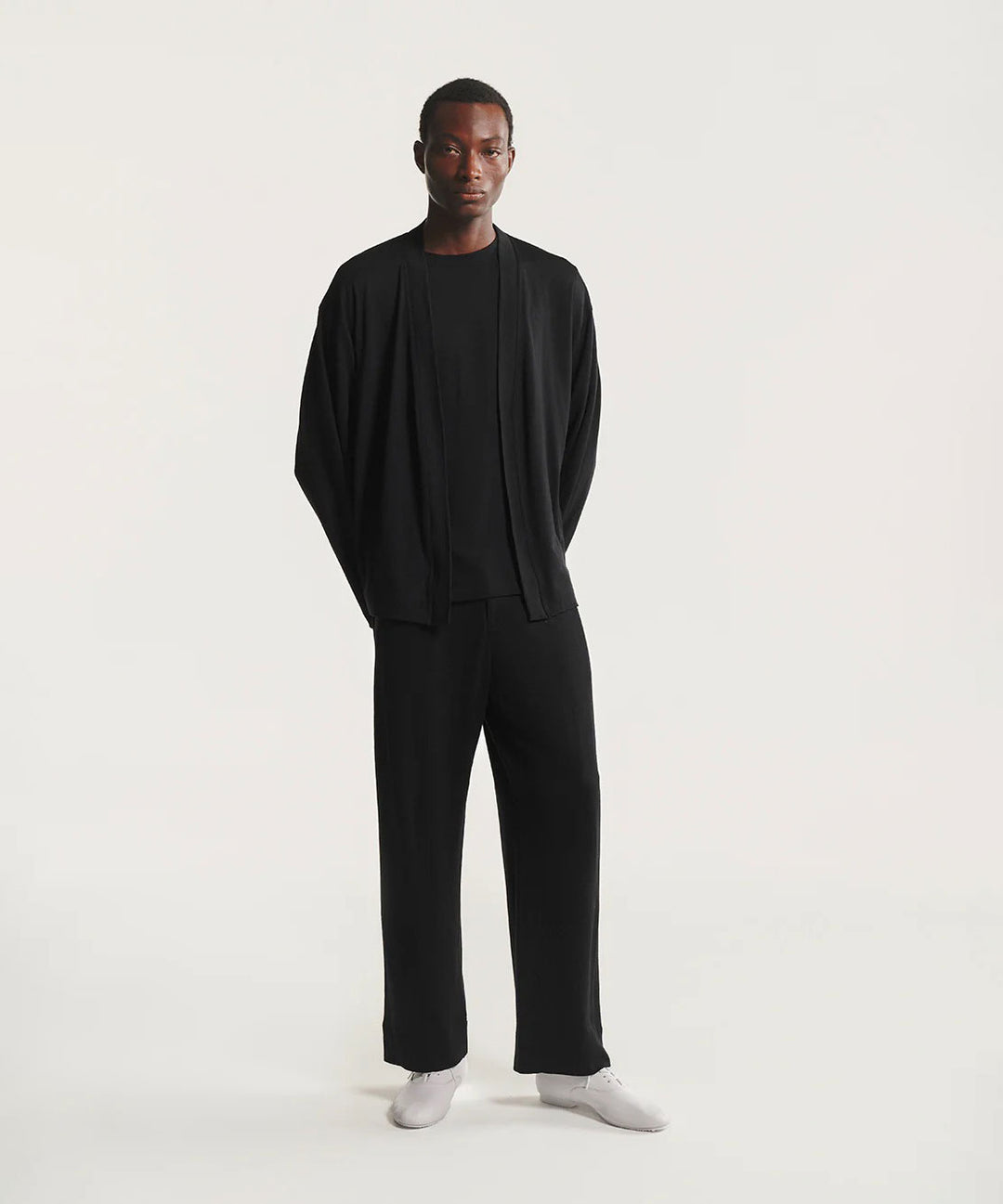 【 WWW 】BUTTON-LESS CARDIGAN - BLACK