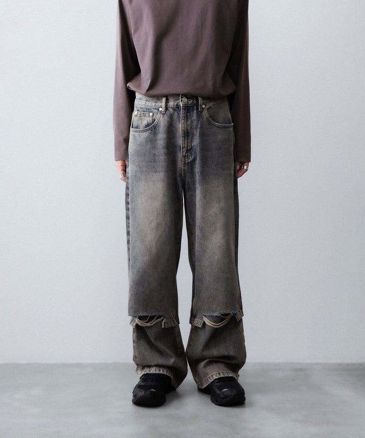 CODA コーダ GREY ACID WASH LAYERED HYBRID JEANSのGREY ACID WASH 公式通販サイトsession福岡セレクトショップ
