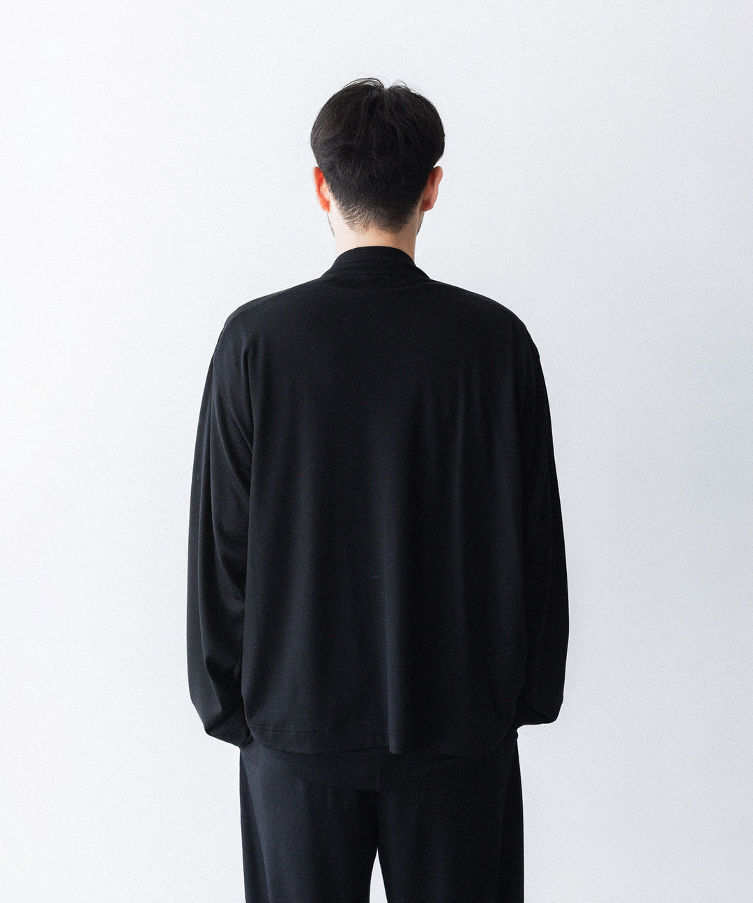 WWW - WRAPINKNOT wool wear ラッピンノットウールウェアのBUTTON-LESS CARDIGANのBLACK 公式通販サイトsession福岡セレクトショップ