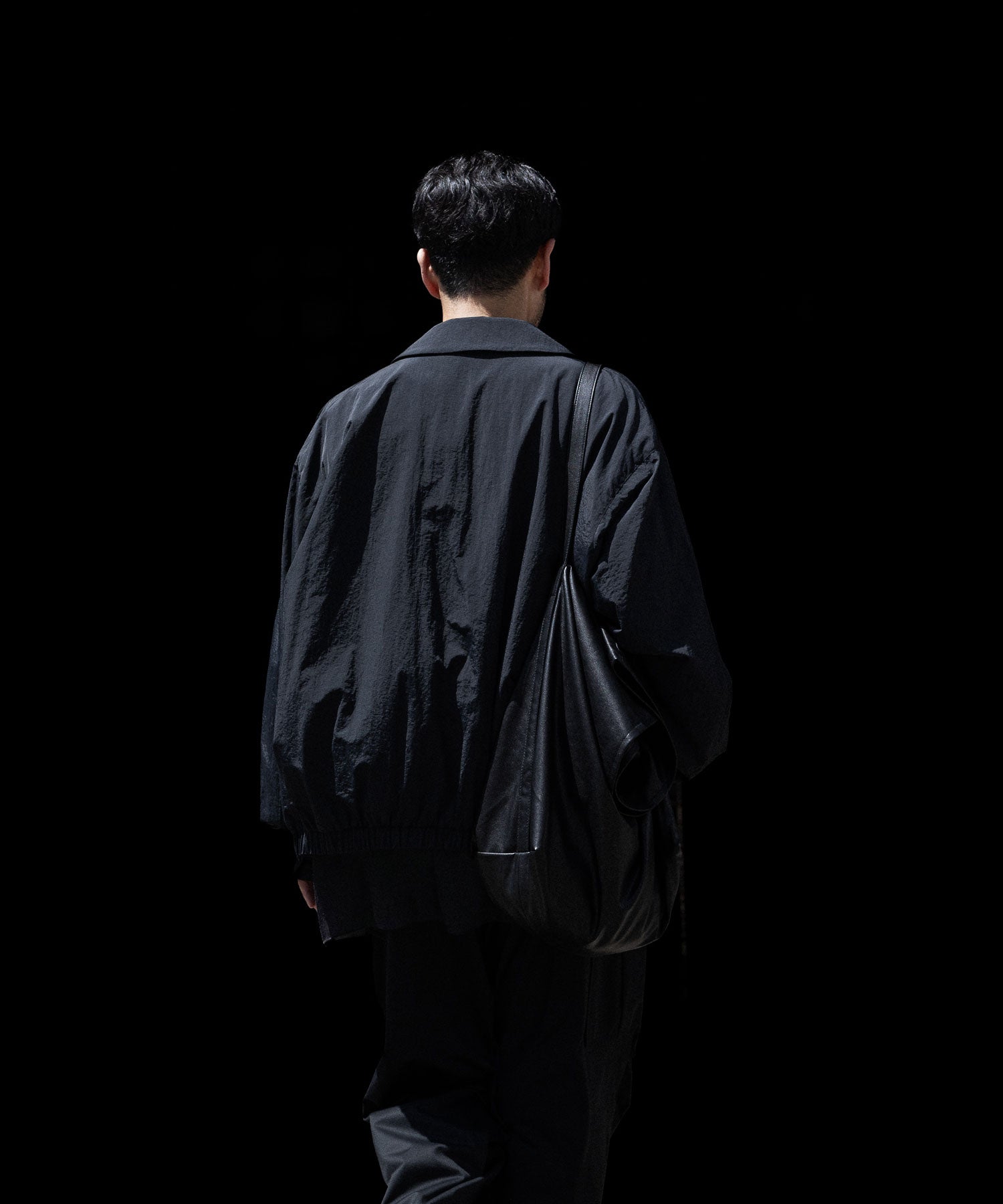 ssstein / シュタイン】RECYCLED NYLON OVERSIZED ZIP JACKET - BLACK