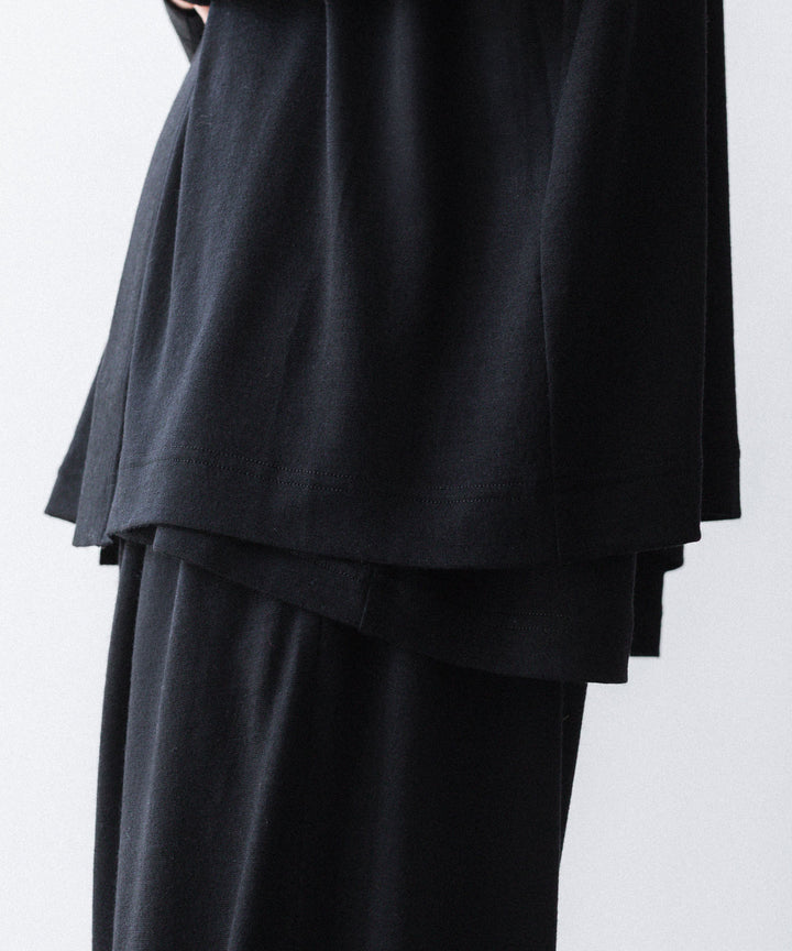 WWW - WRAPINKNOT wool wear ラッピンノットウールウェアのBUTTON-LESS CARDIGANのBLACK 公式通販サイトsession福岡セレクトショップ