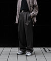 【ssstein】TWO TUCK EASY TROUSERS (2/90 WOOL GABARDINE) - GREY KHAKI