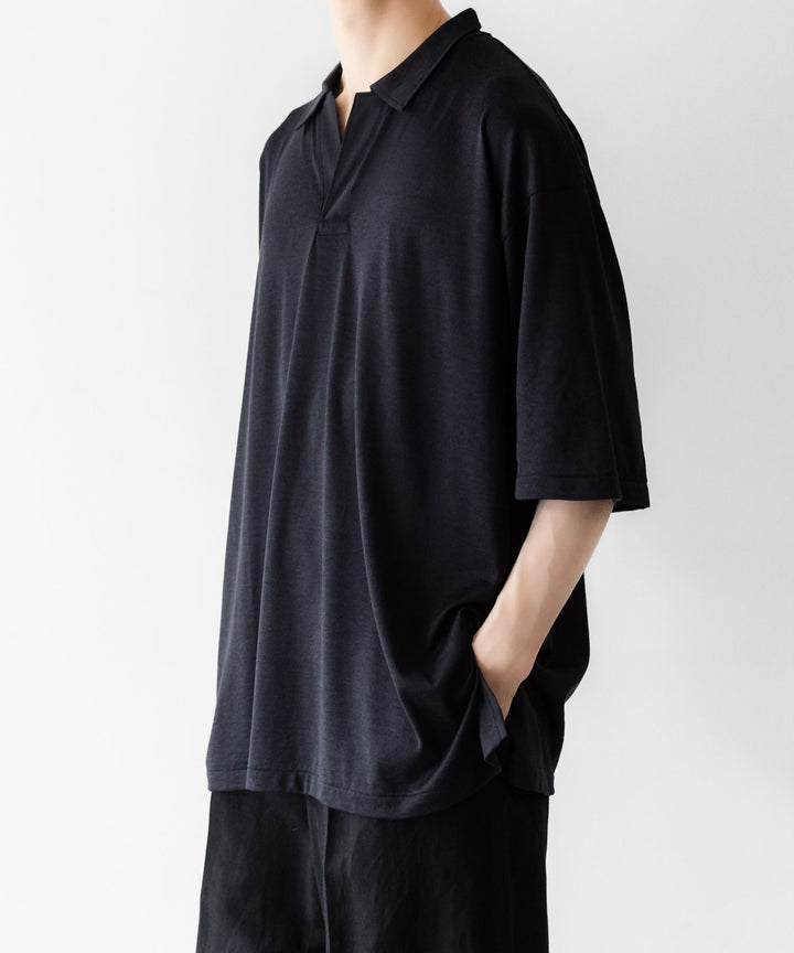 INTÉRIM - インテリムのSILK COTTON JERSEY DEADSTOCK FABRIC HYPER BIG SKIPPER SHIRTのVULCAN公式通販サイトsession福岡セレクトショップ