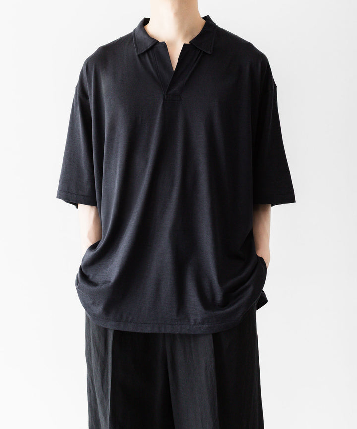 INTÉRIM - インテリムのSILK COTTON JERSEY DEADSTOCK FABRIC HYPER BIG SKIPPER SHIRTのVULCAN公式通販サイトsession福岡セレクトショップ