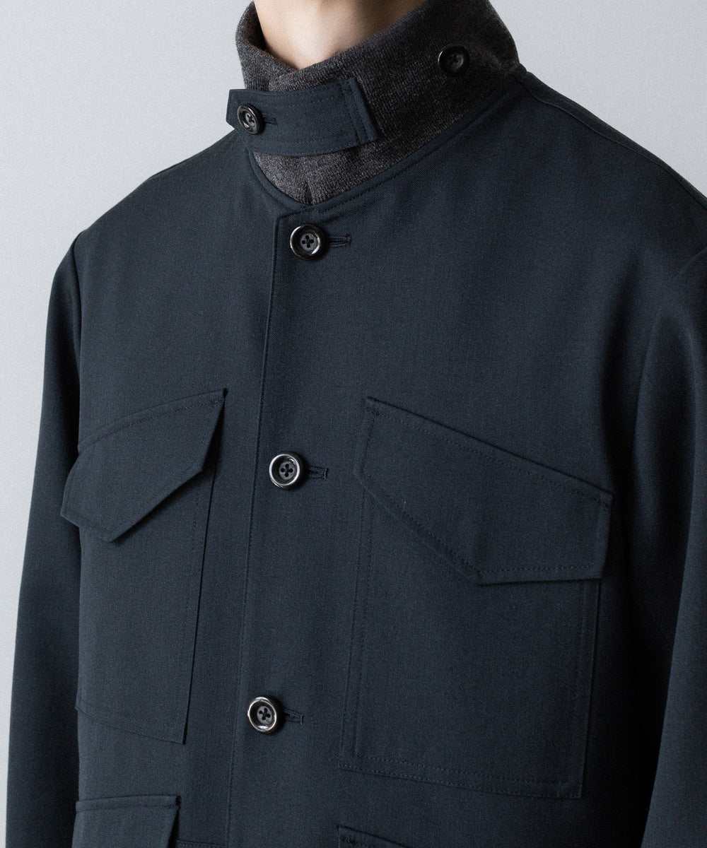 UJOH - ウジョーのRIB COLLAR 4 POCKETS BLOUSONのGRAYISH NAVY公式通販サイトsession福岡セレクトショップ