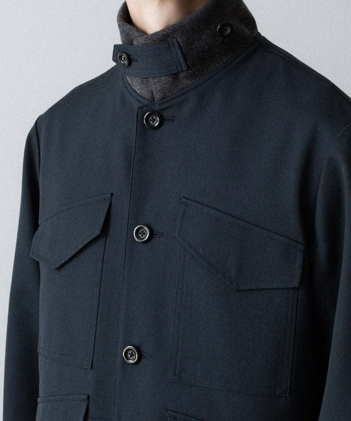 UJOH - ウジョーのRIB COLLAR 4 POCKETS BLOUSONのGRAYISH NAVY公式通販サイトsession福岡セレクトショップ