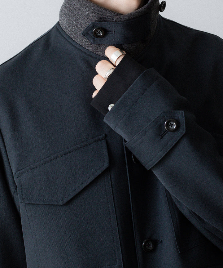 UJOH - ウジョーのRIB COLLAR 4 POCKETS BLOUSONのGRAYISH NAVY公式通販サイトsession福岡セレクトショップ