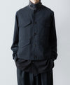 【UJOH】RIB COLLAR 4 POCKETS BLOUSON - GRAYISH NAVY