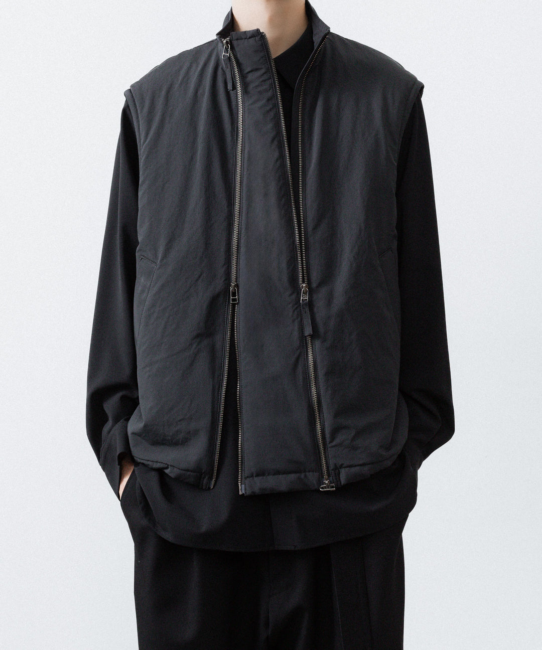 UJOH ウジョーのW ZIP VESTのBLACK 公式通販サイトsession福岡セレクトショップ