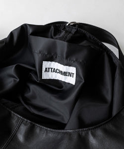 【ATTACHMENT】- 限定 - SYNTHETIC SHOULDER SHOPPING BAG - BLACK