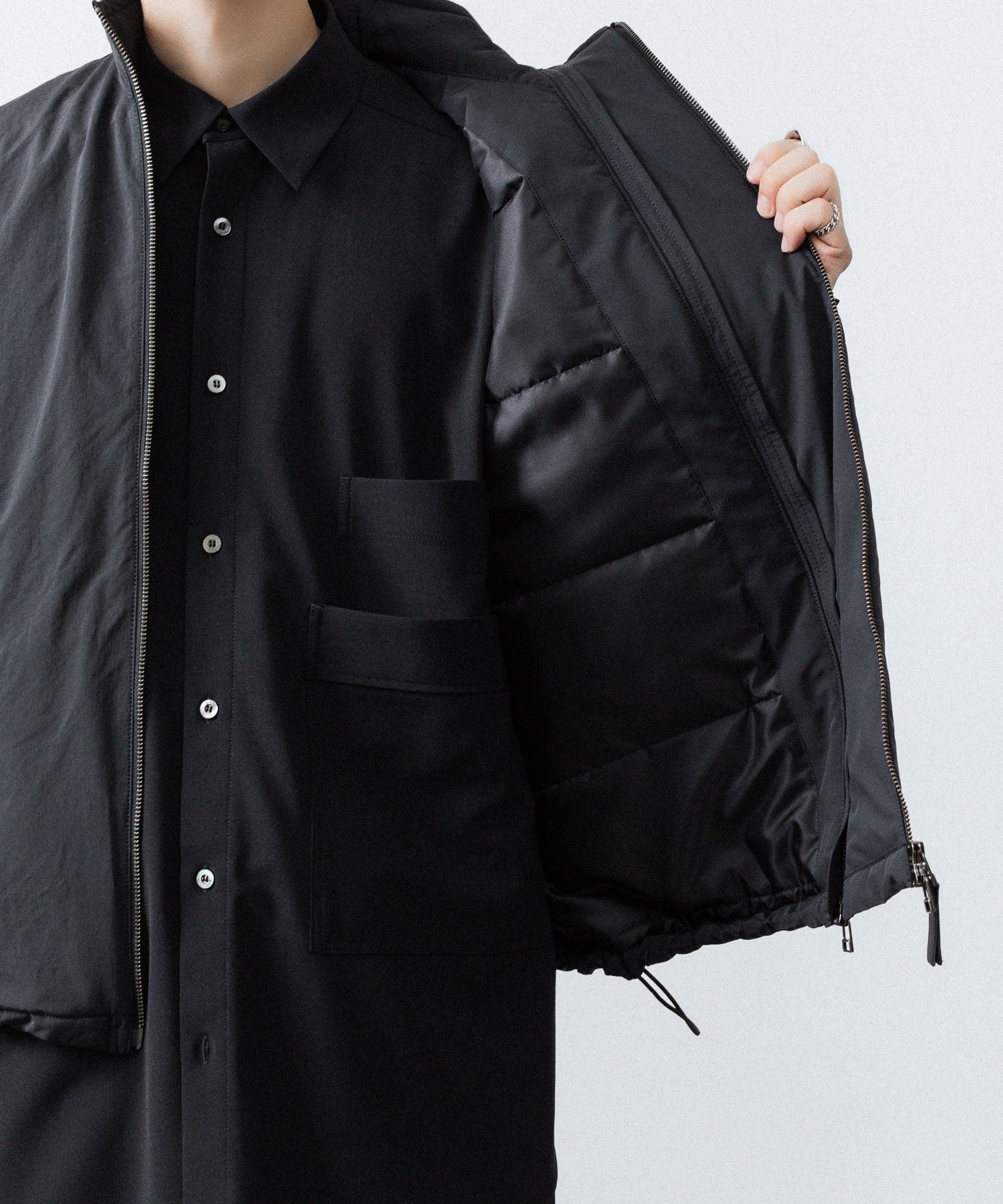 UJOH ウジョーのW ZIP VESTのBLACK 公式通販サイトsession福岡セレクトショップ