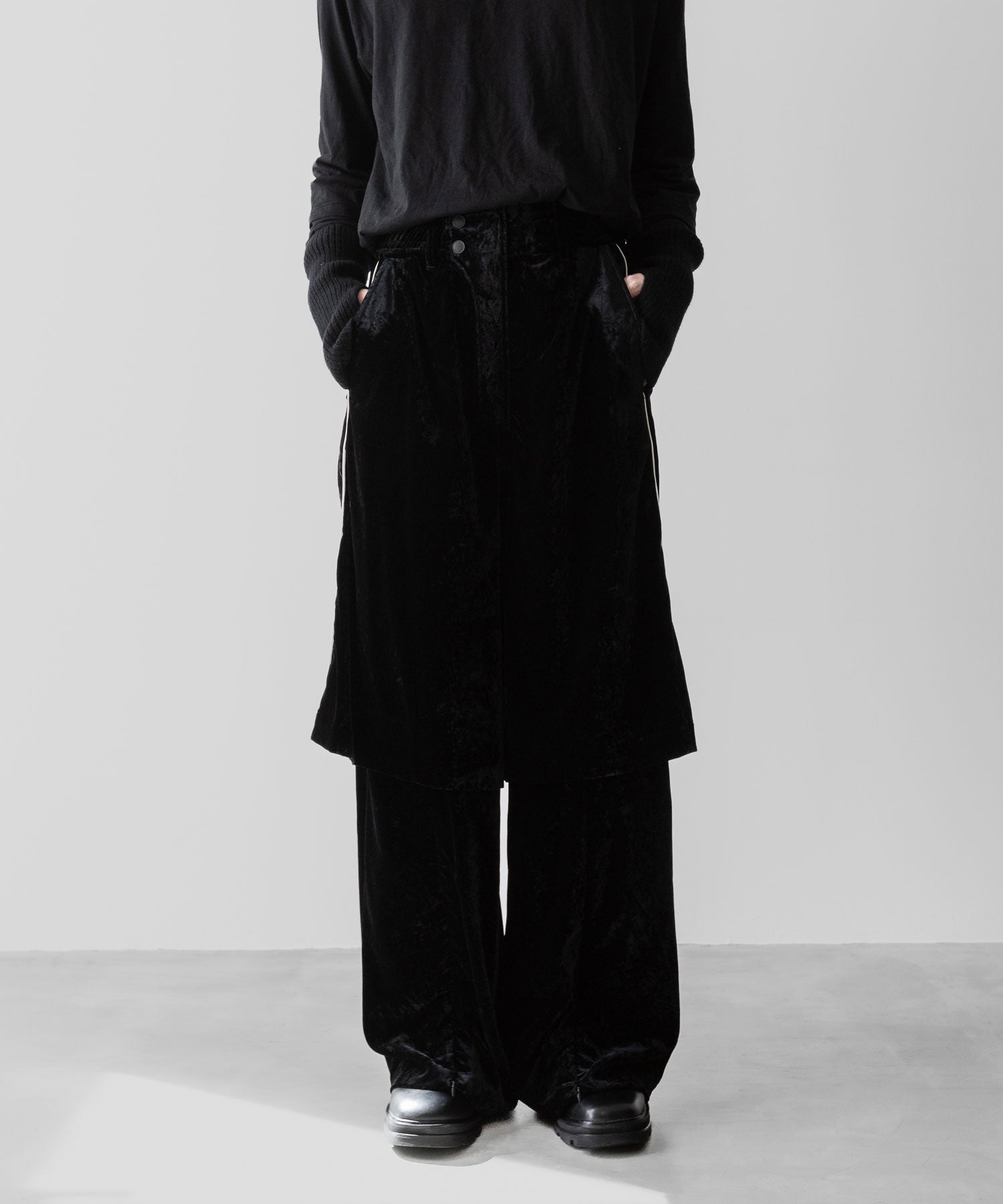 【SUBLATIONS】VELVET TRANSFORM EASY TRACK PANTS - BLACK