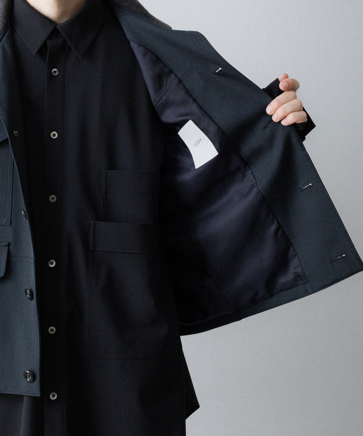 UJOH - ウジョーのRIB COLLAR 4 POCKETS BLOUSONのGRAYISH NAVY公式通販サイトsession福岡セレクトショップ