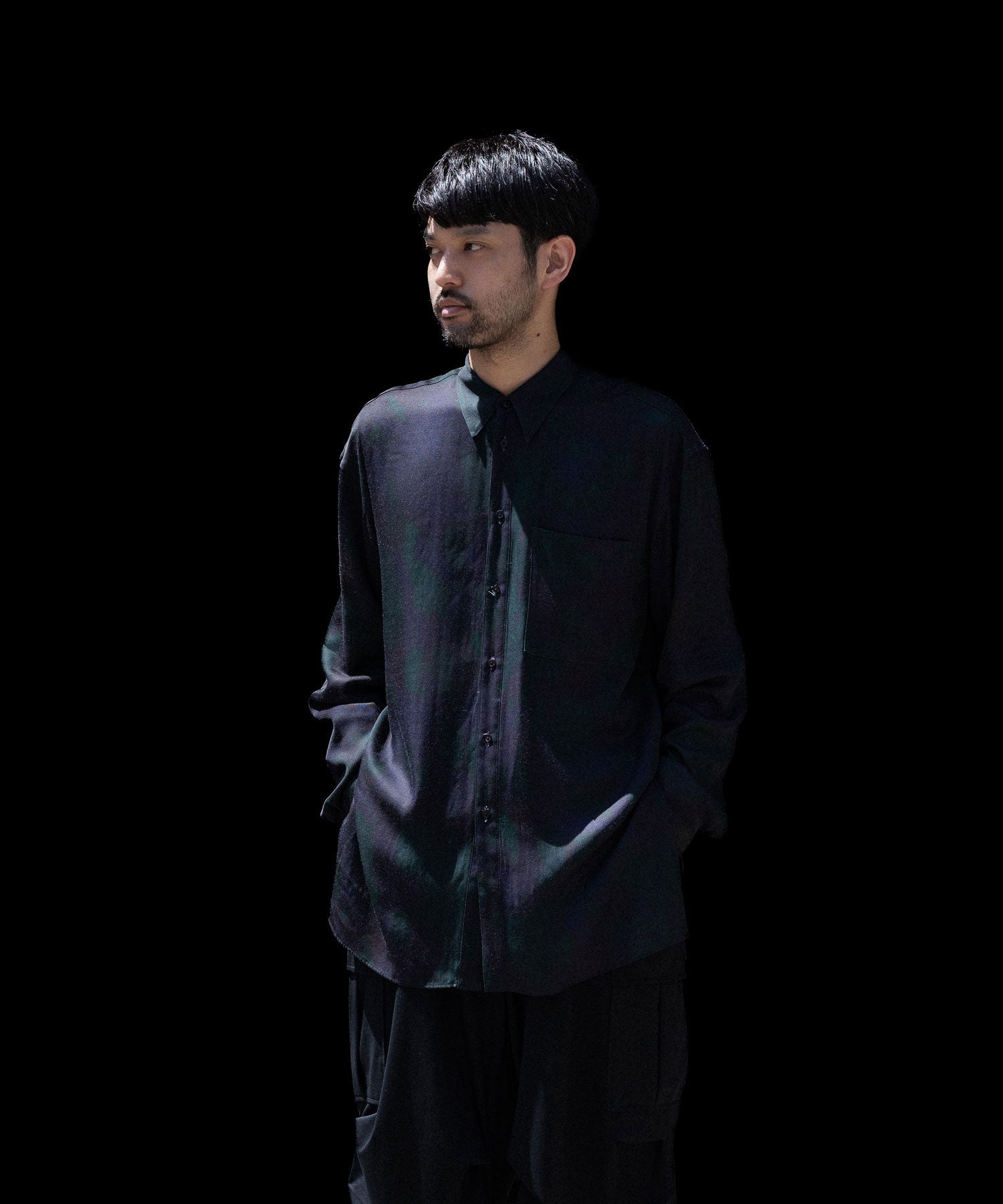 ANTHEM A-アンセムエーのLAYER PATTERN PRINTED SHIRTのFOG NAVY 公式通販サイトsession福岡セレクトショップ