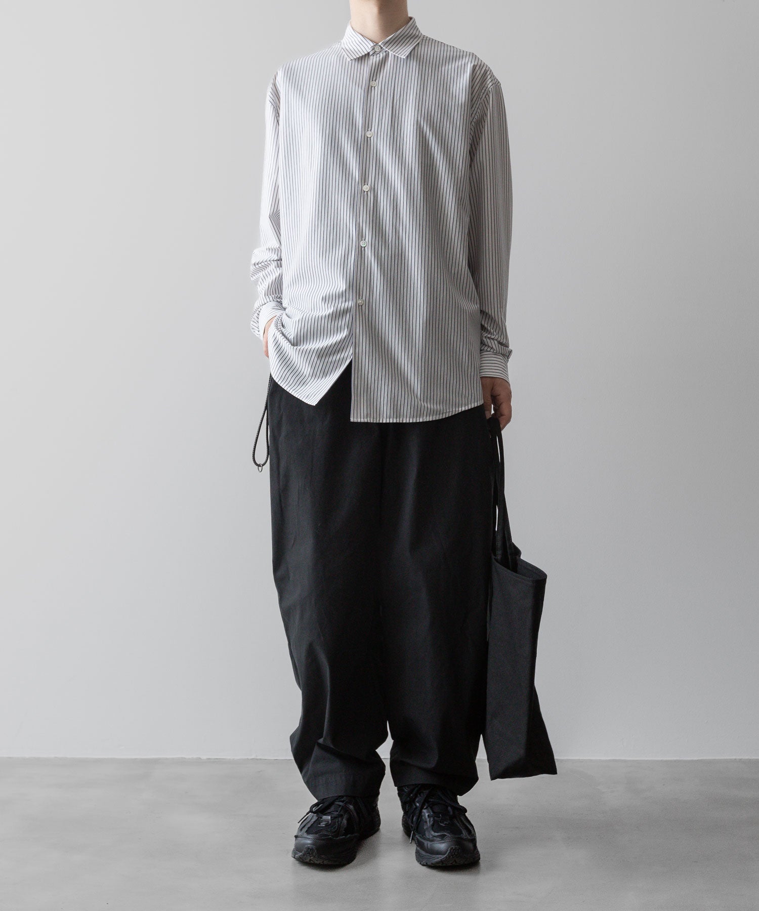 【ANTHEM A】COTTON TWILL NO-BRAINER PANTS - BLACK