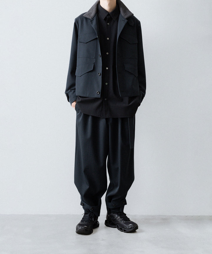 UJOH - ウジョーのRIB COLLAR 4 POCKETS BLOUSONのGRAYISH NAVY公式通販サイトsession福岡セレクトショップ