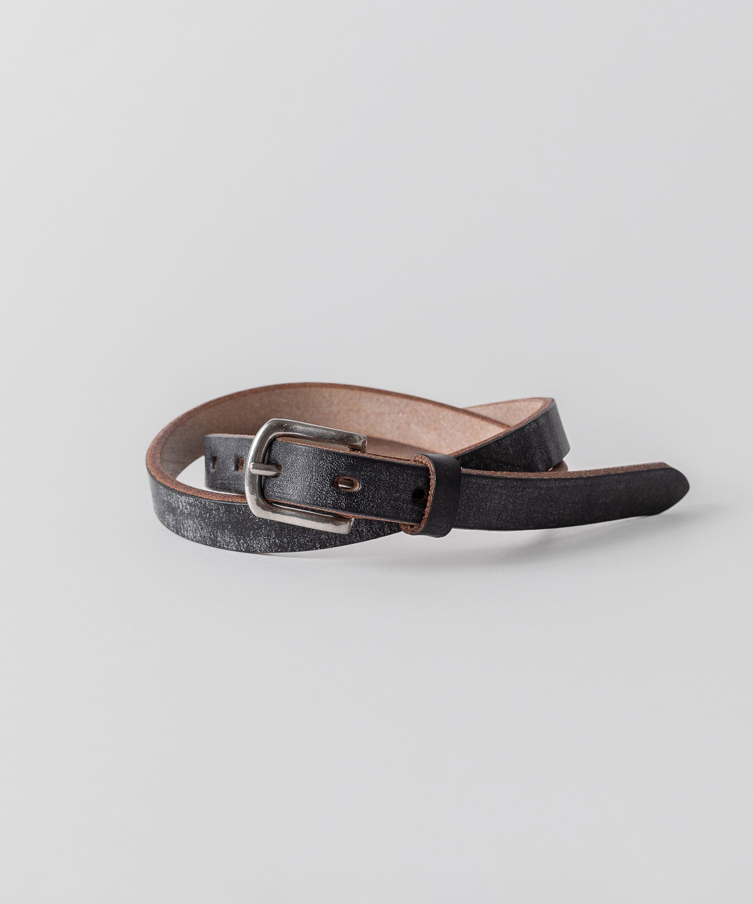 【INTÉRIM】20mm OAK BARK LEATHER BELT - BLACK