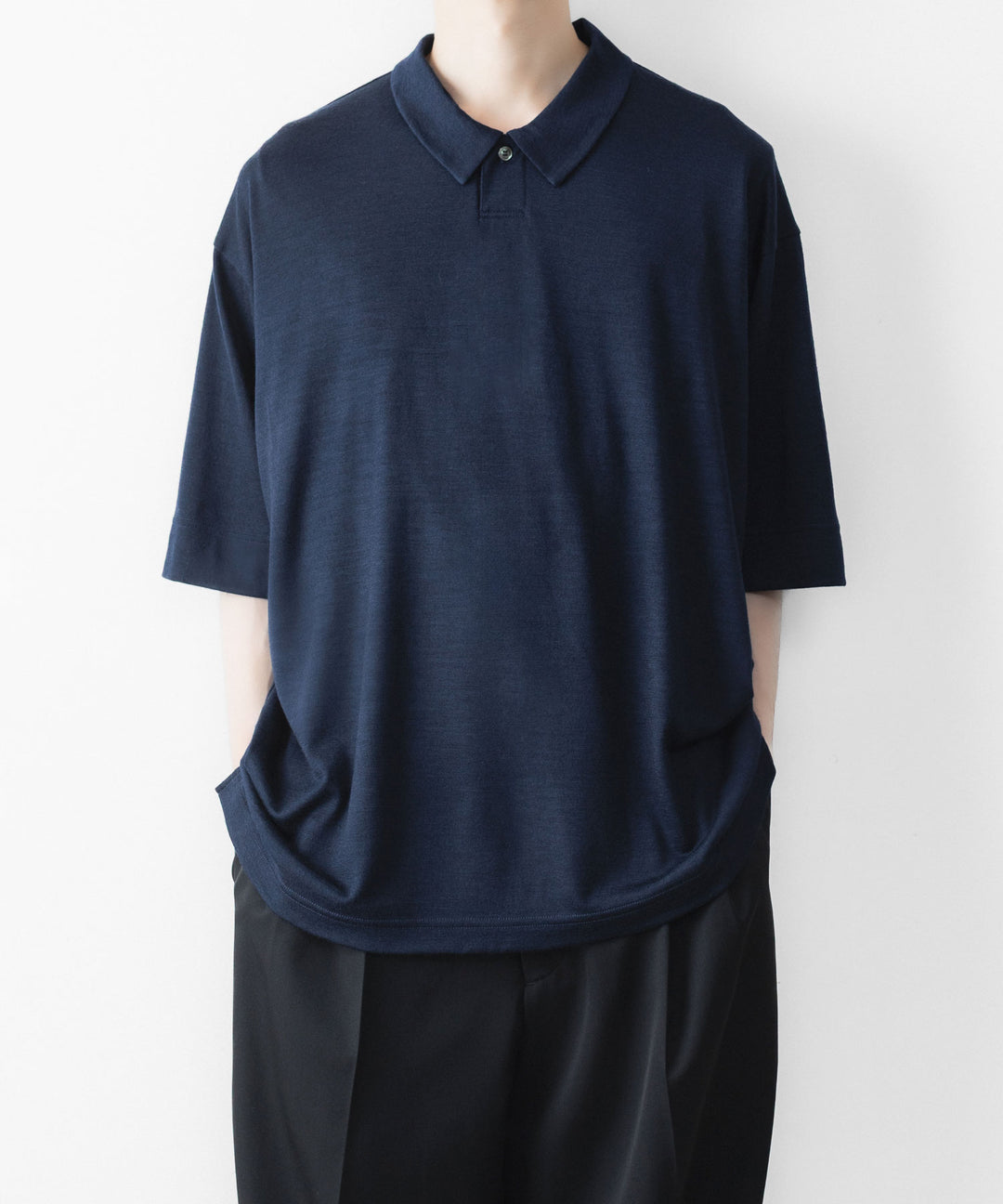 WWW WRAPINKNOT wool wearのS/S POLO SHIRTのNAVY 公式通販サイトsession福岡セレクトショップ