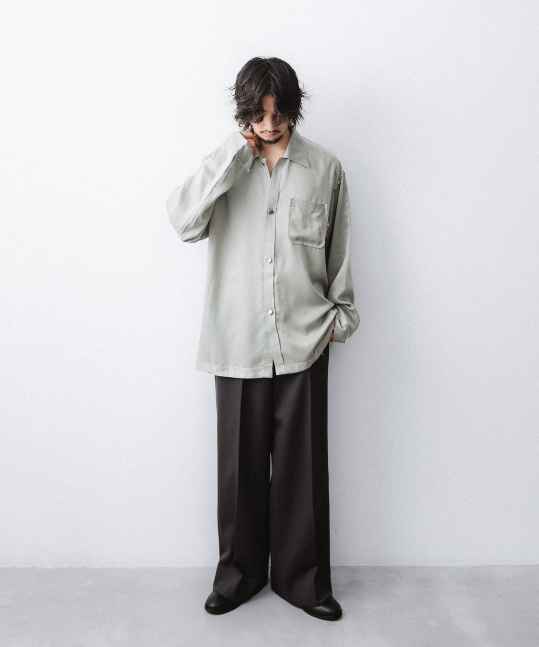 YUTASETOGAWA-ユウタセトガワのCOMFORT SHIRT-CUPROのGRAY公式通販サイトsession福岡セレクトショップ
