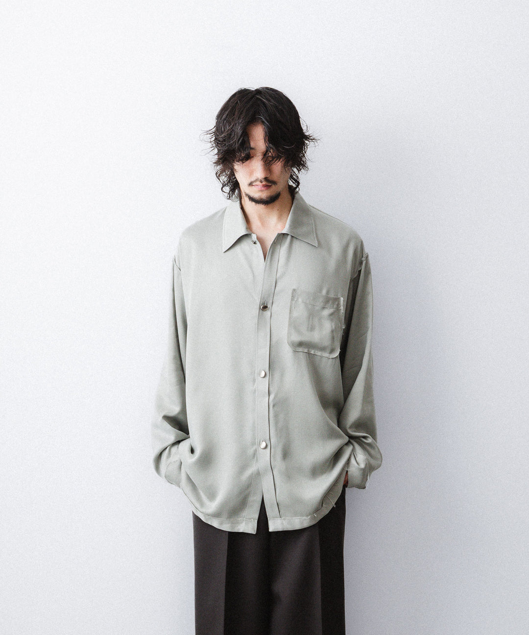 YUTASETOGAWA-ユウタセトガワのCOMFORT SHIRT-CUPROのGRAY公式通販サイトsession福岡セレクトショップ