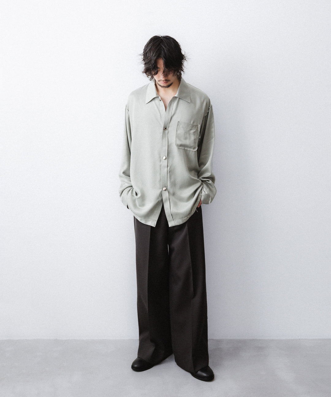 YUTASETOGAWA-ユウタセトガワのCOMFORT SHIRT-CUPROのGRAY公式通販サイトsession福岡セレクトショップ