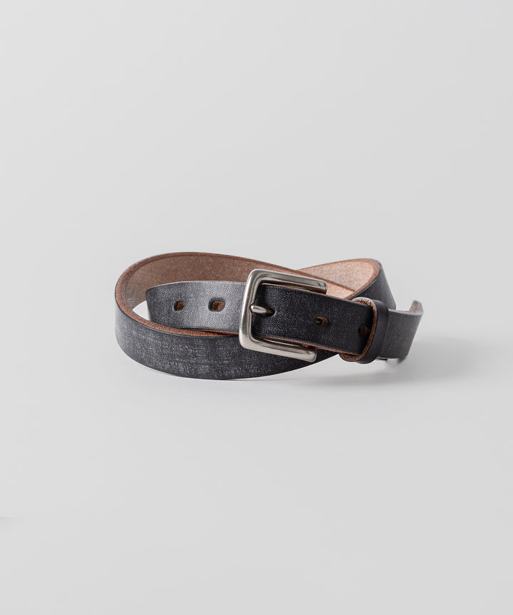 【INTÉRIM】25mm OAK BARK LEATHER BELT - BLACK