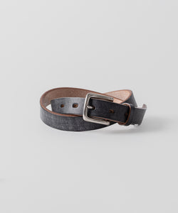 【INTÉRIM】25mm OAK BARK LEATHER BELT - BLACK