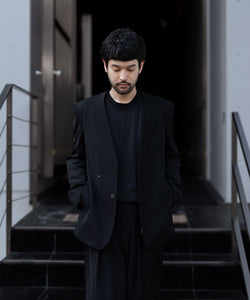 VEIN ヴェインのWO/VIS GABARDINE COLLARLESS JACKET - BLACKの公式通販サイトsession福岡セレクトショップ