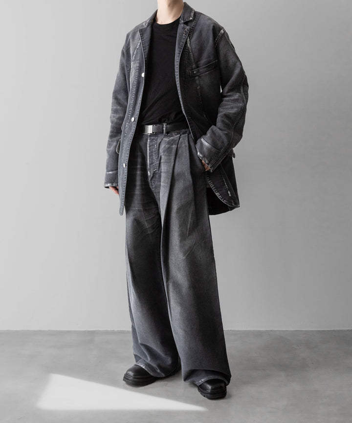 SUBLATIONS サブレーションズのMOLESKINE 2TUCK WIDE BAGGY PANTS - BLACKの公式通販サイトsession福岡セレクトショップ