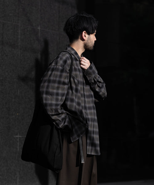 stein / シュタイン】OVERSIZED DOWN PAT SHIRT - KHAKI OMBRE