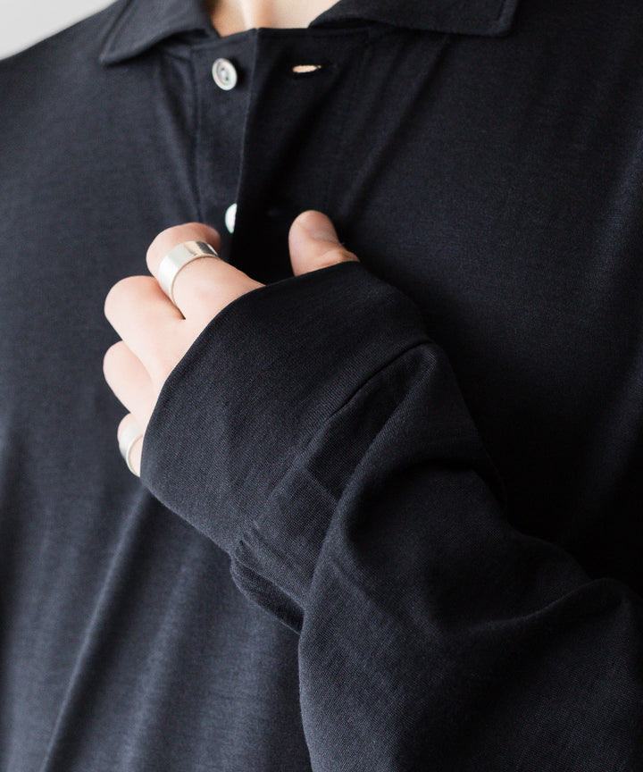 INTÉRIM インテリムのSILK COTTON JERSEY DEADSTOCK FABRIC HYPER BIG LONG POLO SHIRTのVULCAN 公式通販サイトsession福岡セレクトショップ