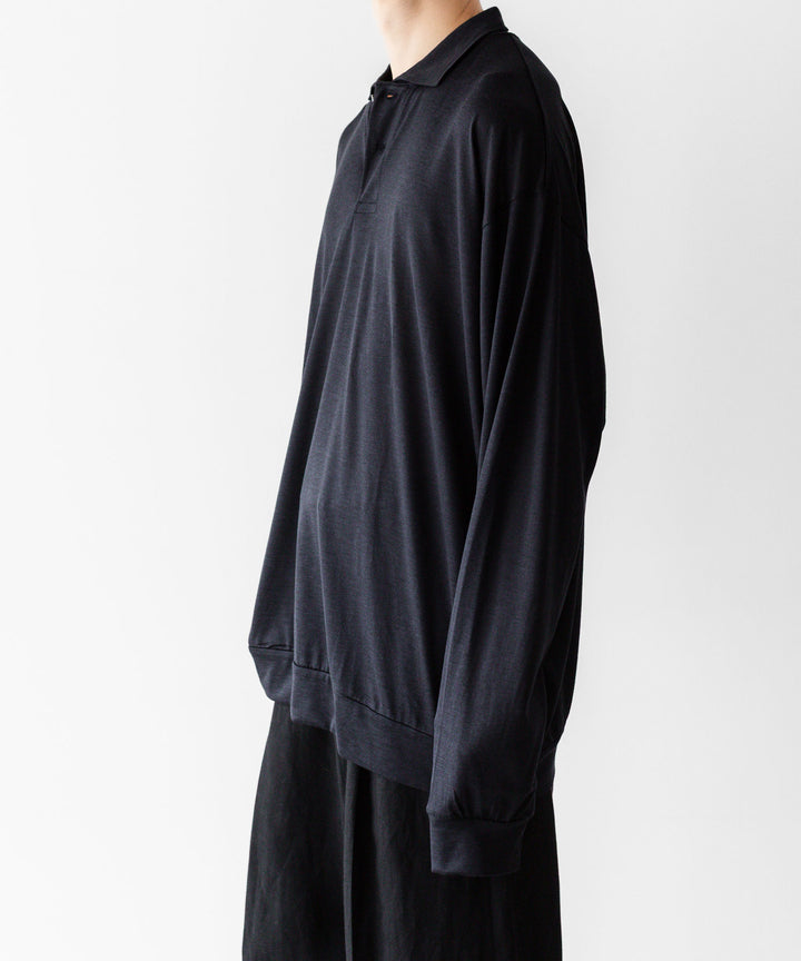 INTÉRIM インテリムのSILK COTTON JERSEY DEADSTOCK FABRIC HYPER BIG LONG POLO SHIRTのVULCAN 公式通販サイトsession福岡セレクトショップ